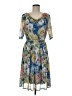 En Focus Studio Print Blue Casual Dress Size 8 - photo 1