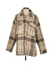 Zara Plaid Checkered-gingham Stripes Tan Brown Coat Size S - photo 1