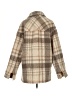 Zara Plaid Checkered-gingham Stripes Tan Brown Coat Size S - photo 2
