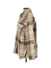 Zara Plaid Checkered-gingham Stripes Tan Brown Coat Size S - photo 5