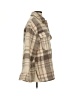 Zara Plaid Checkered-gingham Stripes Tan Brown Coat Size S - photo 4