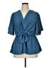 Shein Blue Short Sleeve Blouse Size 1X - photo 1