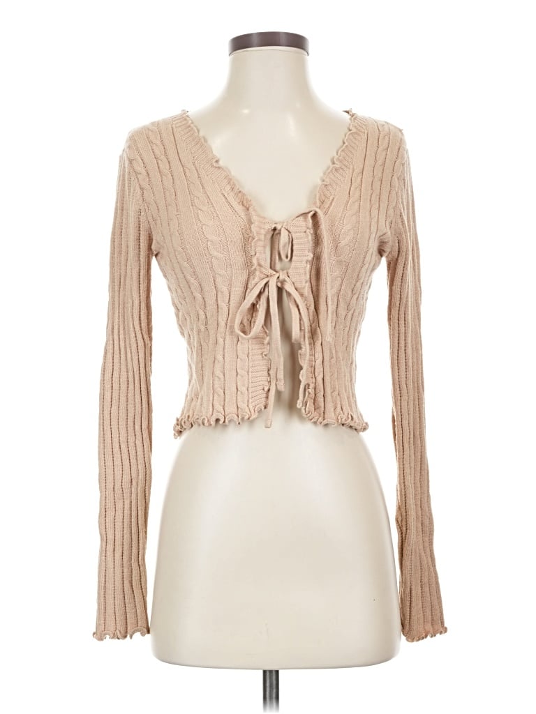 Pre-owned Unbranded Cardigan Sweater In Tan