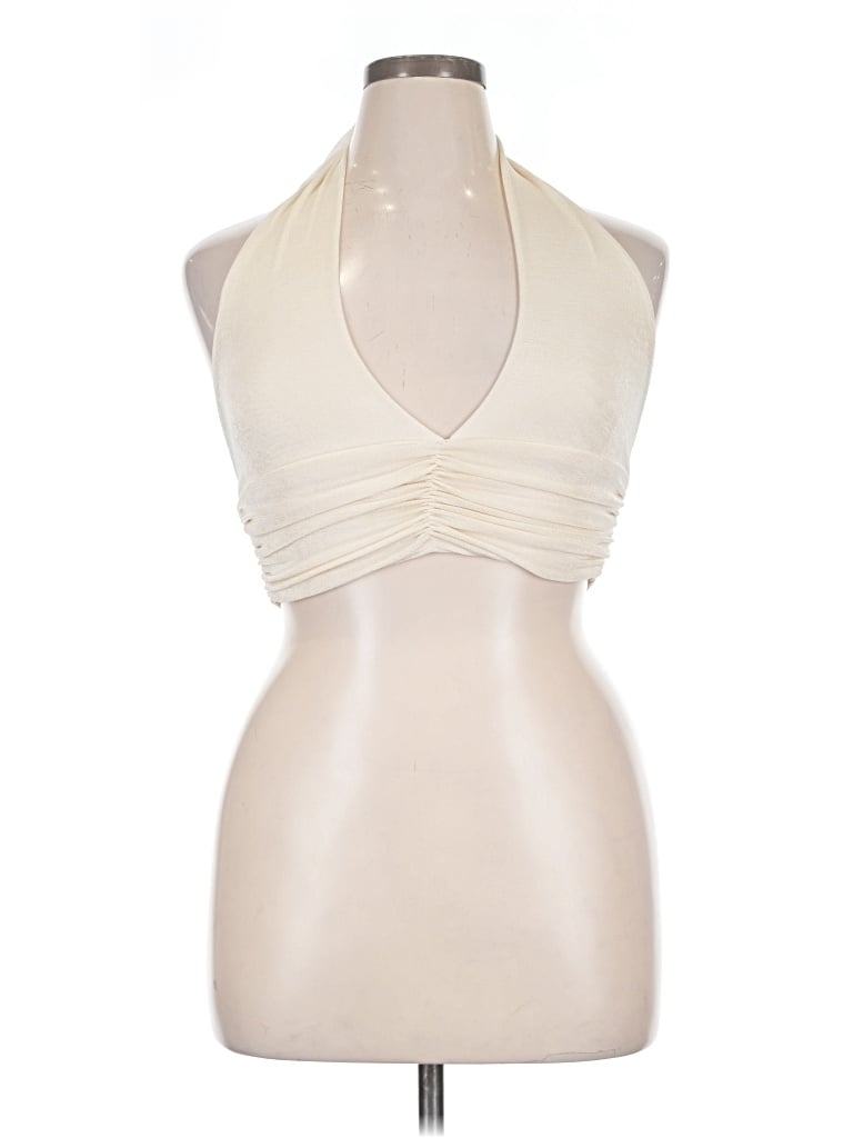 Pre-owned Unbranded Sleeveless Blouse In Ivory