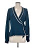 Nanette Lepore 100% Silk Blue Long Sleeve Silk Top Size 6 - photo 1