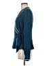 Nanette Lepore 100% Silk Blue Long Sleeve Silk Top Size 6 - photo 5