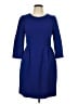 J.Crew 100% Wool Solid Blue Casual Dress Size 10 - photo 1