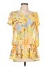 Wanko 100% Polyester Yellow Short Sleeve Blouse Size L - photo 1