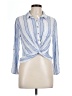 Self Esteem 100% Rayon Stripes Blue 3/4 Sleeve Blouse Size L - photo 1