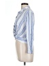 Self Esteem 100% Rayon Stripes Blue 3/4 Sleeve Blouse Size L - photo 5