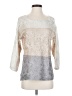 Nic + Zoe 100% Polyester Silver 3/4 Sleeve Top Size XS - photo 1