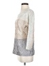 Nic + Zoe 100% Polyester Silver 3/4 Sleeve Top Size XS - photo 5