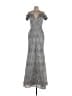 Assorted Brands Paisley Silver Cocktail Dress Size 10 - photo 1