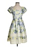 eShakti 100% Polyester Floral Yellow Cocktail Dress Size S - photo 1