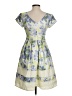 eShakti 100% Polyester Floral Yellow Cocktail Dress Size S - photo 2