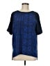 Vince. 100% Silk Tweed Blue Short Sleeve Silk Top Size M - photo 1