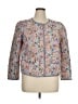 Talbots 100% Cotton Print Silver Jacket Size 16 Petite - photo 1