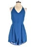 Lush 100% Polyester Solid Blue Romper Size M - photo 1