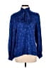 Givenchy 100% Silk Blue Long Sleeve Silk Top Size 12 - photo 1