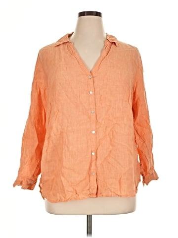 Sigrid Olsen 3/4 Sleeve Button-Down Shirt (view 1)