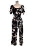 Kindred Floral Black Jumpsuit Size L - photo 2