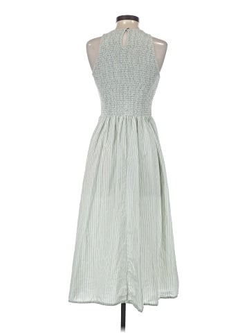 Madewell The Melody Smocked Midi Dress in Stripe (view 2)