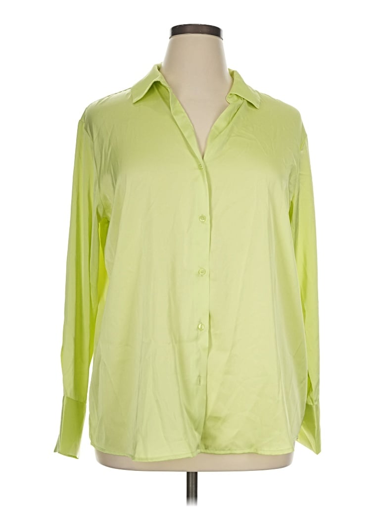 Pre-owned Maison D' Amelie Long Sleeve Blouse In Green