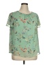 Apt. 9 100% Polyester Green Short Sleeve Blouse Size XL - photo 1