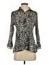 Essentials by Milano 100% Polyester Animal Print Gray Black Long Sleeve Blouse Size S - photo 1