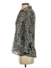 Essentials by Milano 100% Polyester Animal Print Gray Black Long Sleeve Blouse Size S - photo 5
