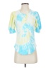 Chaser Tie-dye Blue Short Sleeve Henley Size S - photo 1