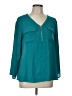 Cato 100% Polyester Teal Long Sleeve Blouse Size L - photo 1