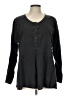 Flax 100% Linen Solid Black Long Sleeve Top Size 10 (M) - photo 1