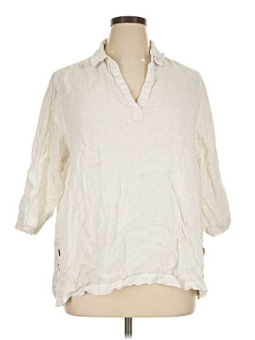 Sigrid Olsen 3/4 Sleeve Button-Down Shirt (view 1)