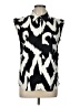 Express Animal Print Black Sleeveless Button-Down Shirt Size L - photo 1