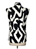 Express Animal Print Black Sleeveless Button-Down Shirt Size L - photo 2