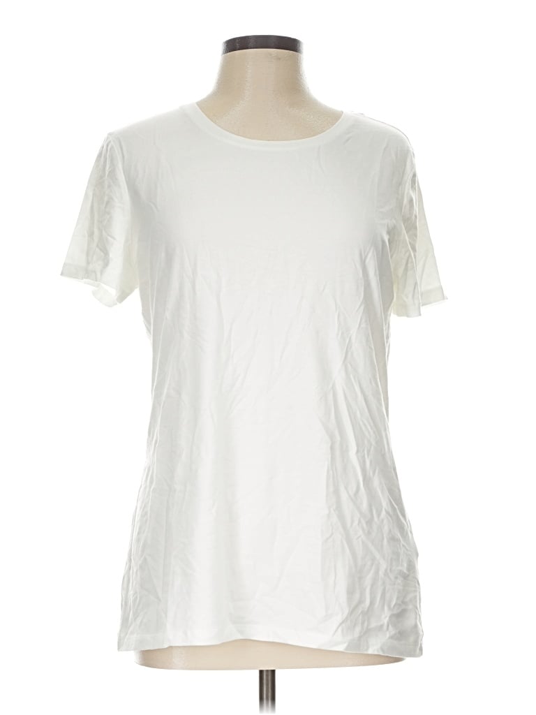 Pre-owned Amazon Essentials Short Sleeve T-shirt In Ivory