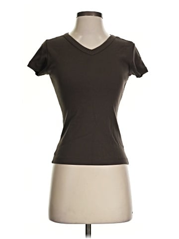 Madewell The '90s V-Neck Baby Tee in Compact Cotton (view 1)