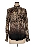 Joe Fresh Animal Print Brown Long Sleeve Blouse Size M - photo 1