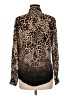 Joe Fresh Animal Print Brown Long Sleeve Blouse Size M - photo 2