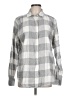 Gap 100% Cotton Checkered-gingham Gray Long Sleeve Button-Down Shirt Size L (tall) - photo 1