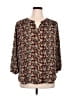 Monday Fun 100% Polyester Brown 3/4 Sleeve Blouse Size 1X - photo 1