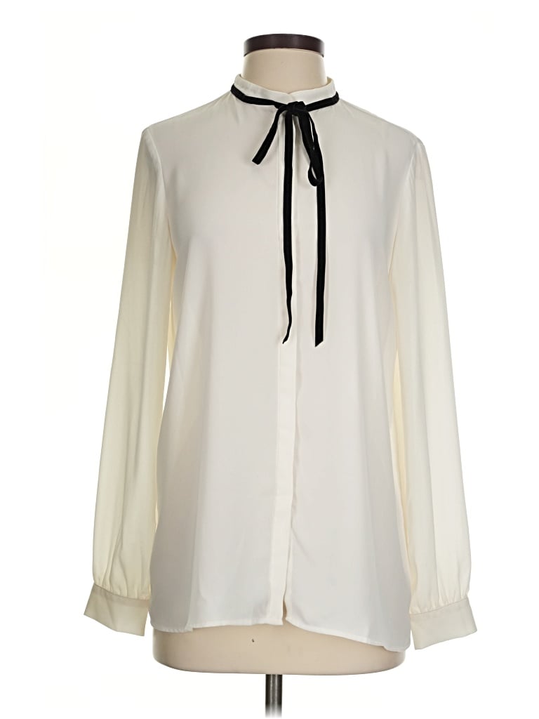 Pre-owned Mng Suit Long Sleeve Blouse In Ivory