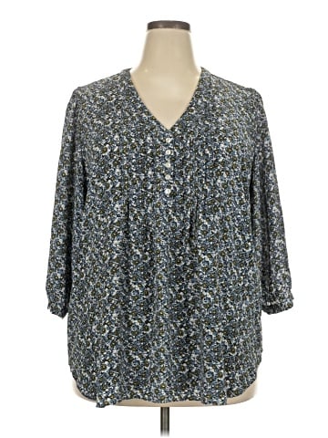 Rose + Olive 3/4 Sleeve Blouse (view 1)