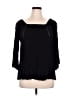 Solitaire 100% Rayon Black 3/4 Sleeve Top Size 1X - photo 1