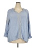 Cato 100% Rayon Blue 3/4 Sleeve Blouse Size 18 - photo 1