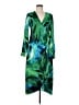 DKNY 100% Polyester Print Green Cocktail Dress Size 6 - photo 1