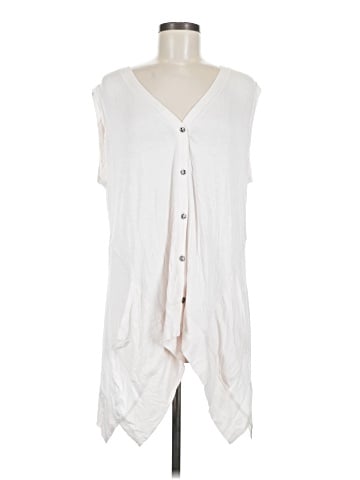 LOGO by Lori Goldstein Sleeveless Button-Down Shirt (view 1)