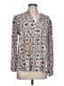 Ann Taylor LOFT 100% Rayon Print Ivory Long Sleeve Blouse Size L - photo 1