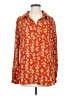 CAbi 100% Polyester Floral Orange Long Sleeve Blouse Size S - photo 1